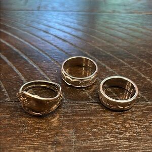 Elegant Silver 18 karat electroplated Ring Set